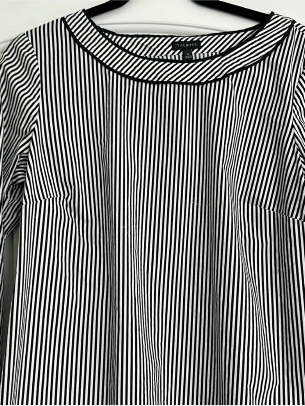 NWT Talbots & White Vertical Stripe Long Sleeve Blouse